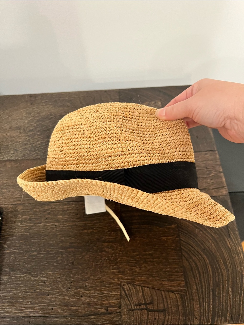 Banana Republic Straw Fedora with black band